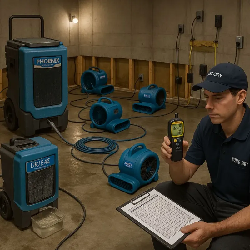 Structural Drying and Dehumidification process in Dierks, AR